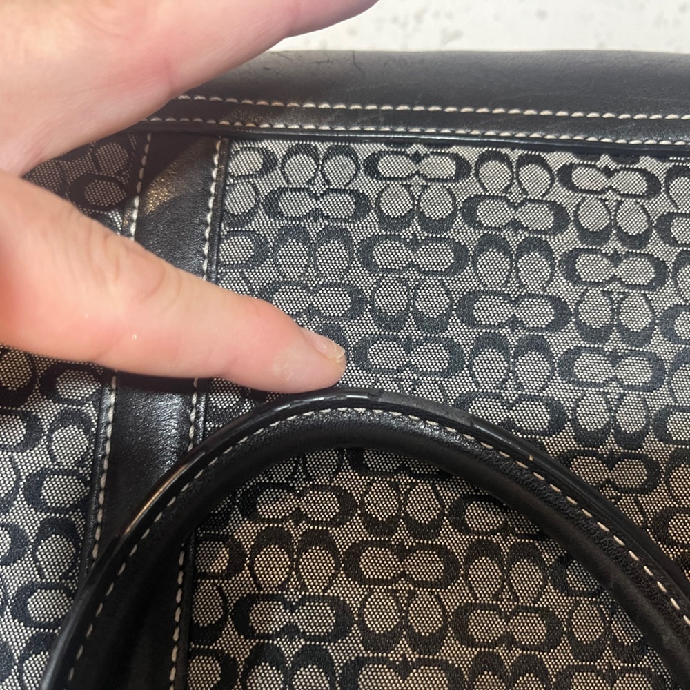Coach Black Signature Canvas Leather Laptop Tote Large - Picture 13 of 13